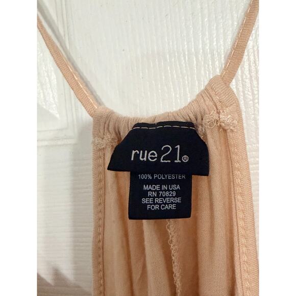 Rue 21 light pink tank top with chiffon overlay elephant/colorful design -xl - Picture 3 of 7